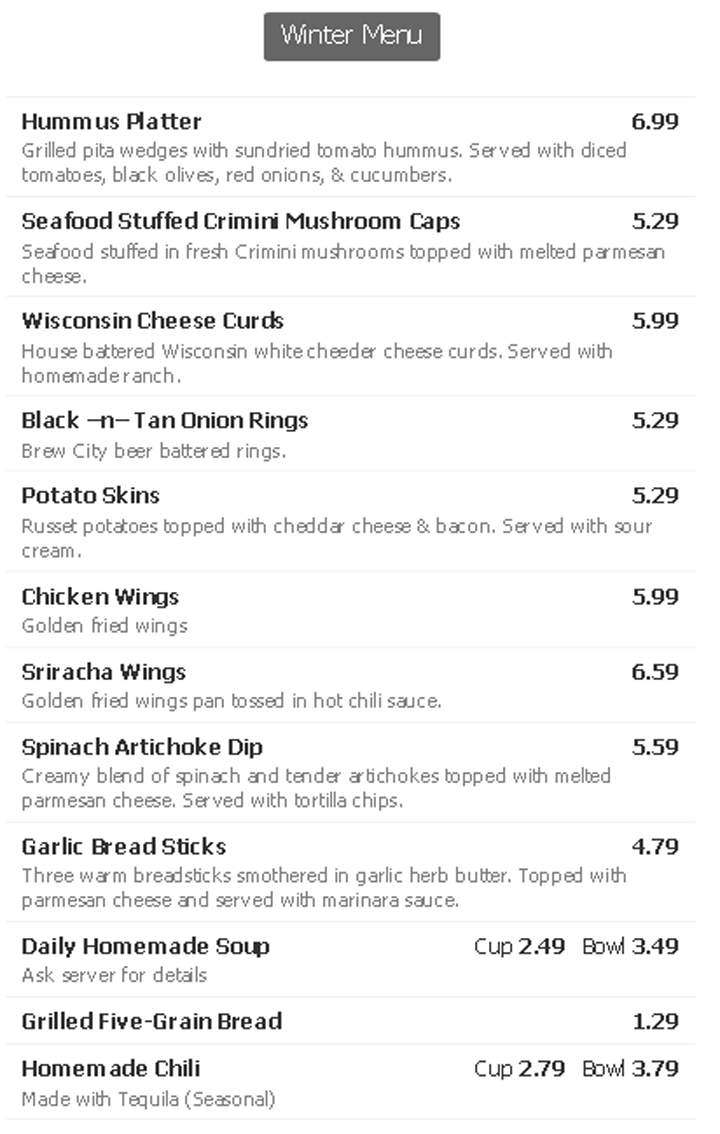 Don & GG's Food & Spirits - Ironwood, MI menu_pic