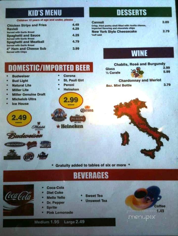 Franco's Pizza & Italian - New Bern, NC menu_pic