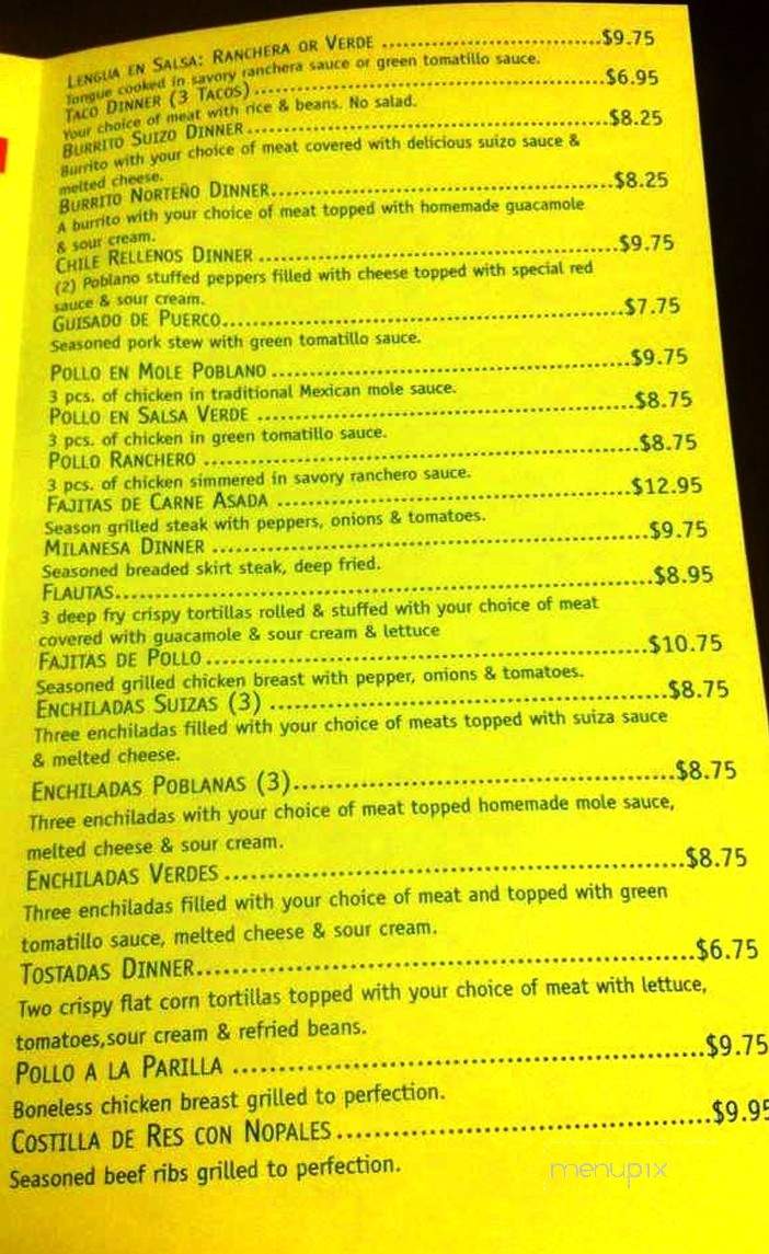La Fogata Restaurant - Streamwood, IL menu_pic