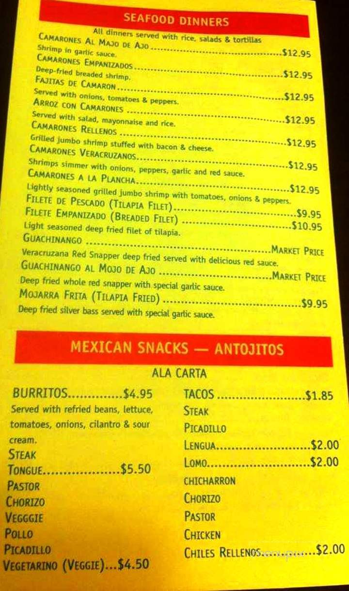 La Fogata Restaurant - Streamwood, IL menu_pic