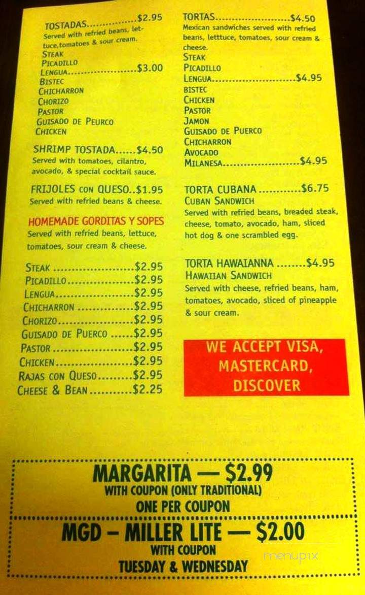 La Fogata Restaurant - Streamwood, IL menu_pic