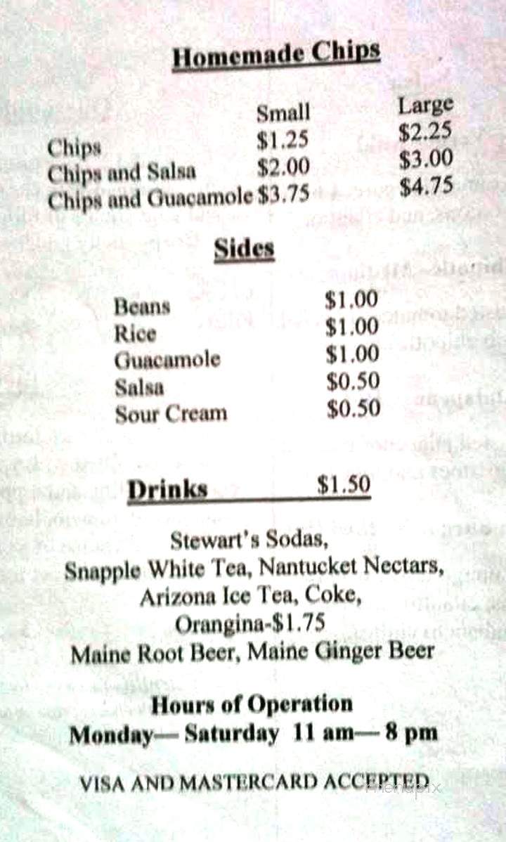 Mateo's Hacienda - Bath, ME menu_pic