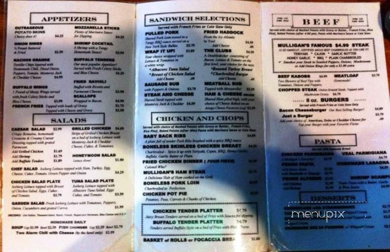 Mulligan's At Mill Side Live - Biddeford, ME menu_pic