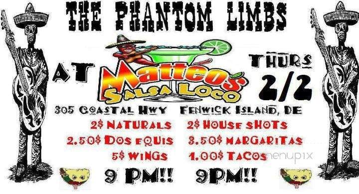 Matteo's Salsa Loco - Fenwick Island, DE menu_pic