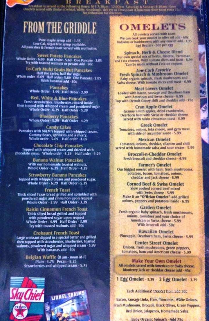Rebecca's Family Restaurant & Ice-Cream Parlor - Northville, MI menu_pic