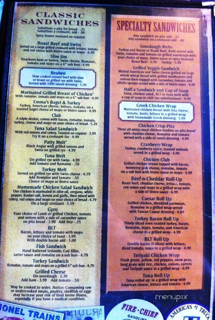 Rebecca's Family Restaurant & Ice-Cream Parlor - Northville, MI menu_pic