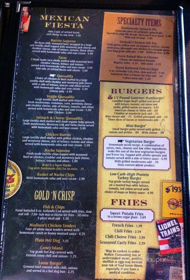 Rebecca's Family Restaurant & Ice-Cream Parlor - Northville, MI menu_pic