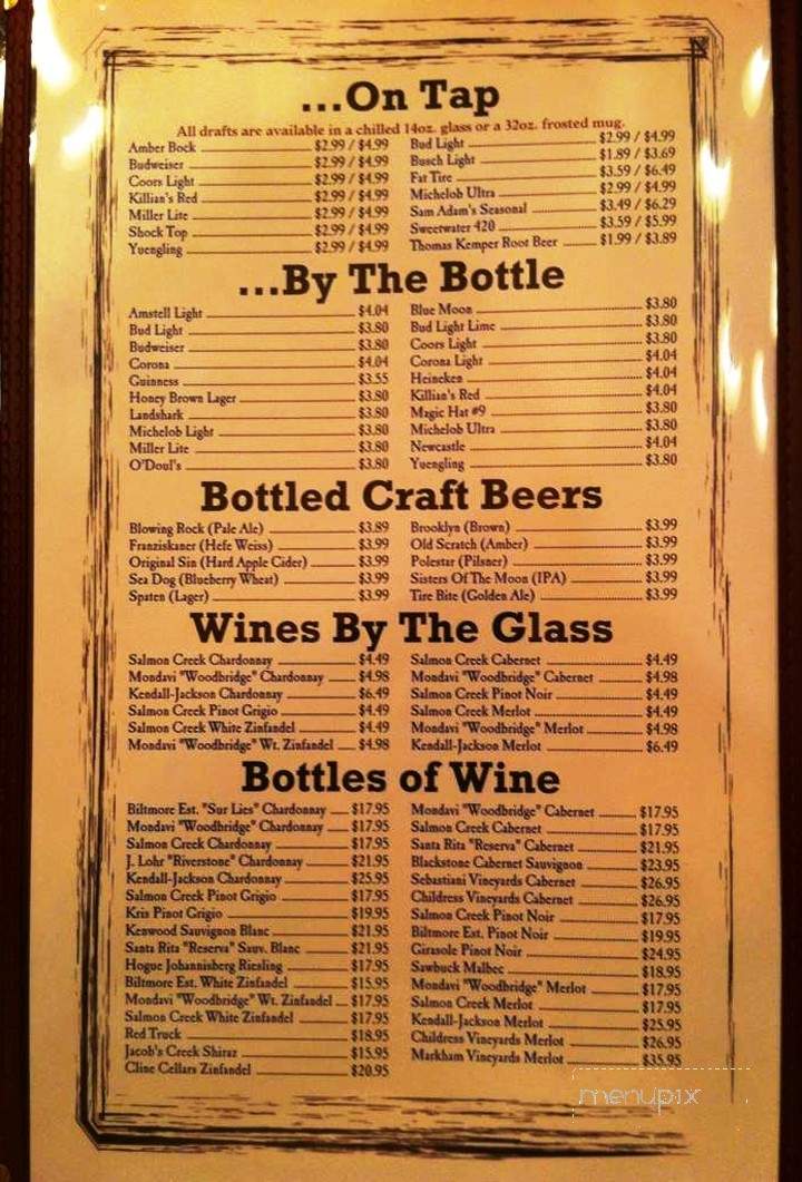 Blue Ridge Roadhouse - Franklin, NC menu_pic