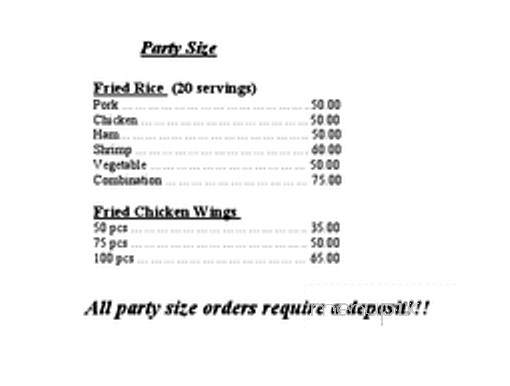Lilly Chinese Fast Foods - Marrero, LA menu_pic