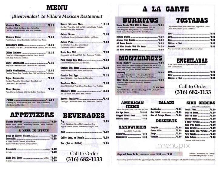 Ben Villar's Mexican Restauramt - Wichita, KS menu_pic