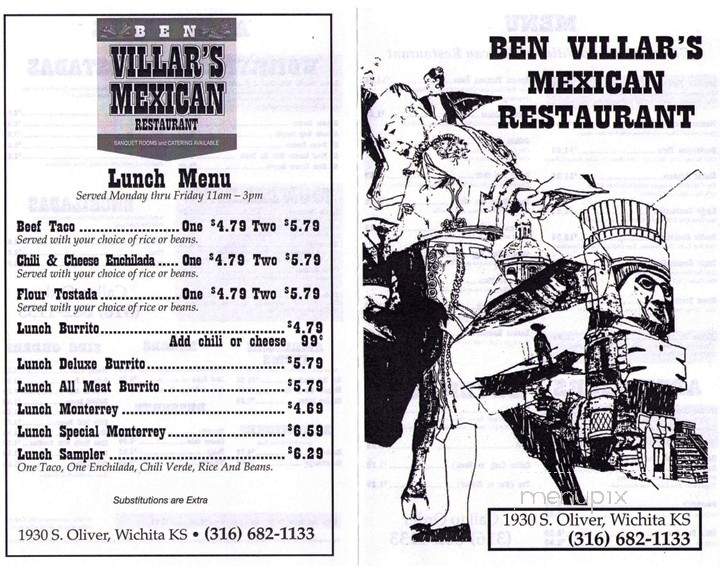 Ben Villar's Mexican Restauramt - Wichita, KS menu_pic