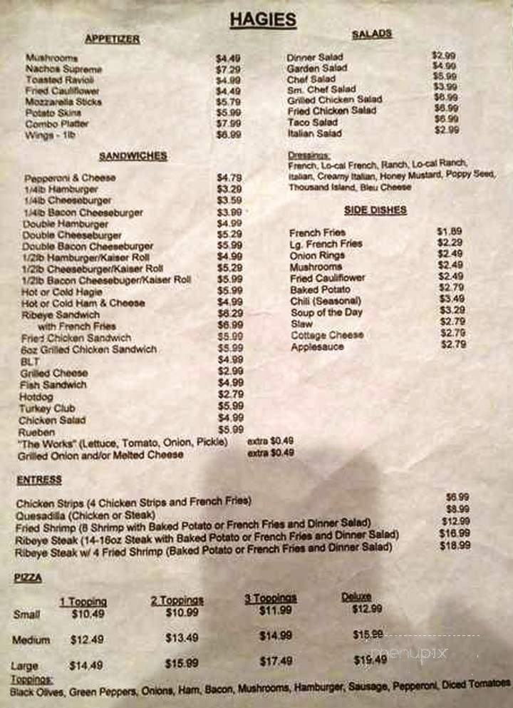 Hagie's Nineteen - Union, MO menu_pic