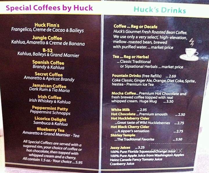 Huckleberry's Cafe - Wetaskiwin, AB menu_pic