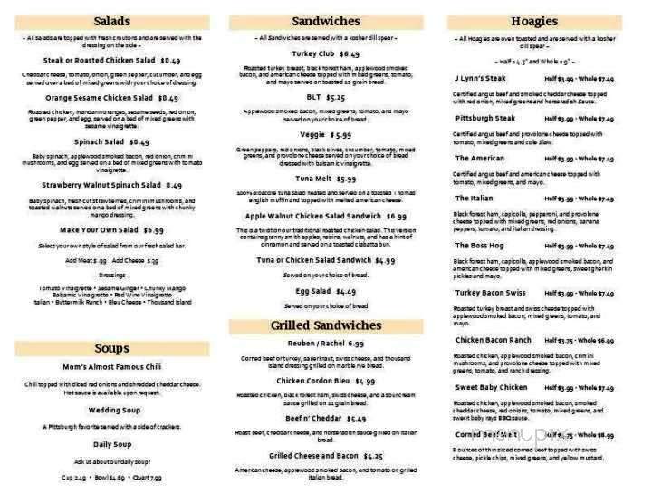 J Lynns Cafe - Robinson Township, PA menu_pic