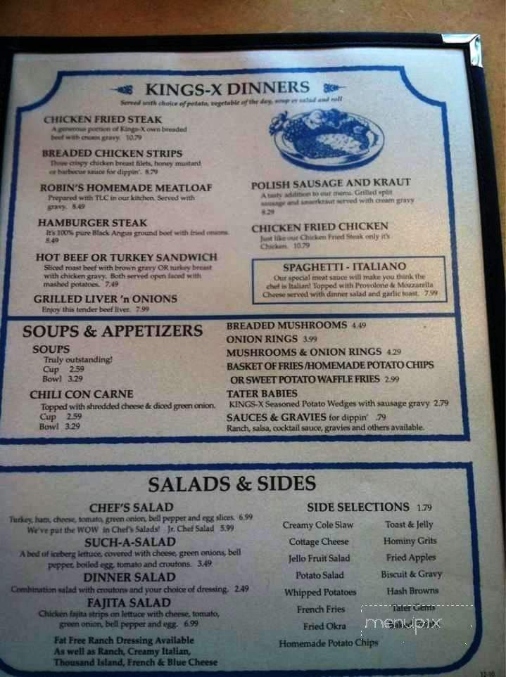 Kings-X - Wichita, KS menu_pic