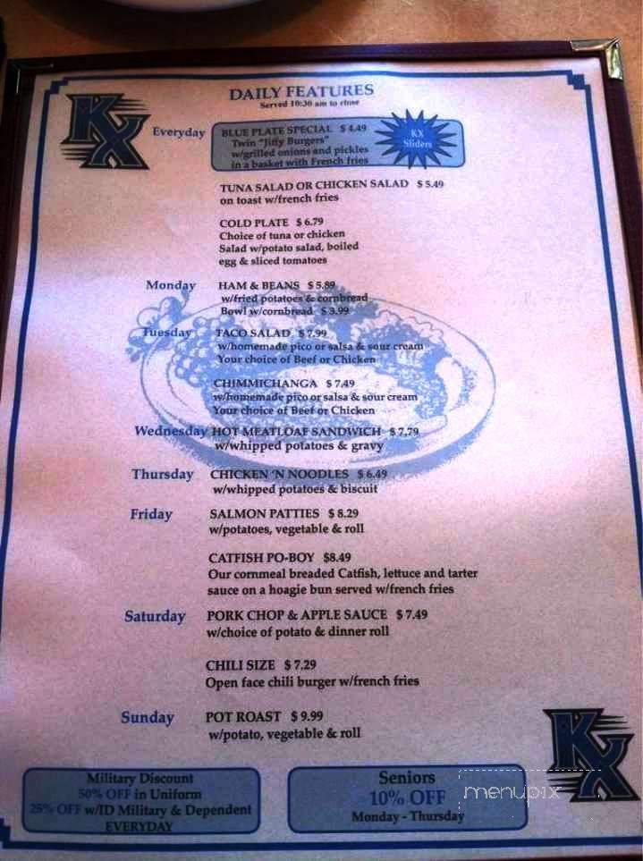 Kings-X - Wichita, KS menu_pic