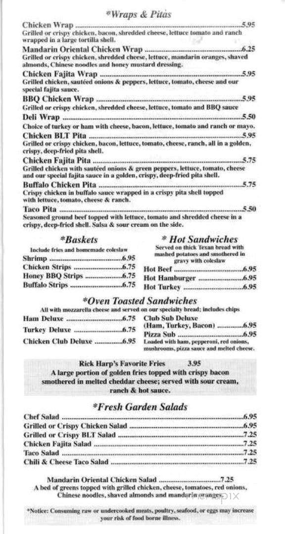Lennon Cafe - Lennon, MI menu_pic
