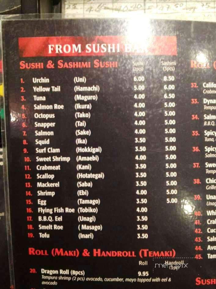 Mika Sushi - Oakville, ON menu_pic