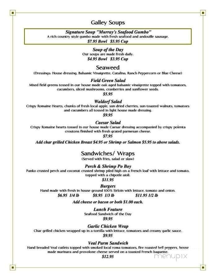 Menard's Sea Food Tavern - Windsor, ON menu_pic