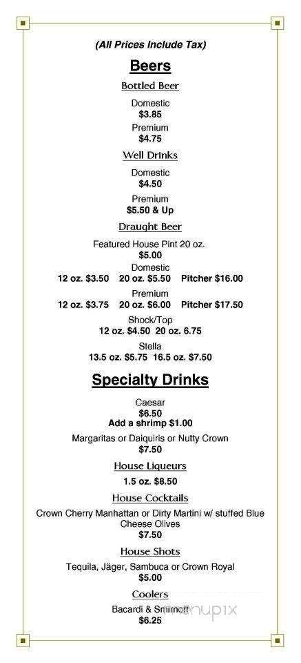 Menard's Sea Food Tavern - Windsor, ON menu_pic