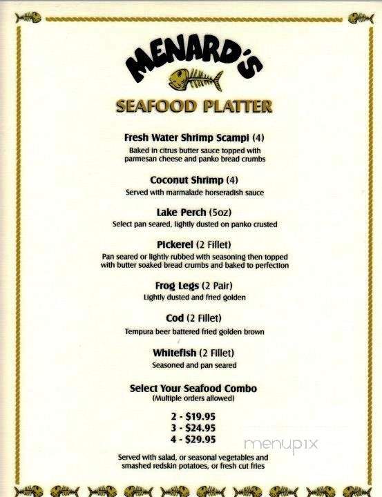 Menard's Sea Food Tavern - Windsor, ON menu_pic