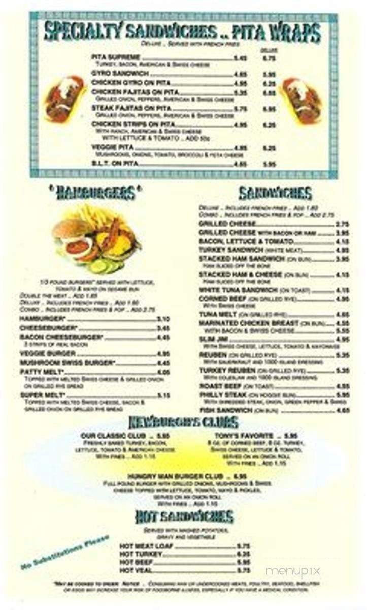 Newburgh Grill - Livonia, MI menu_pic