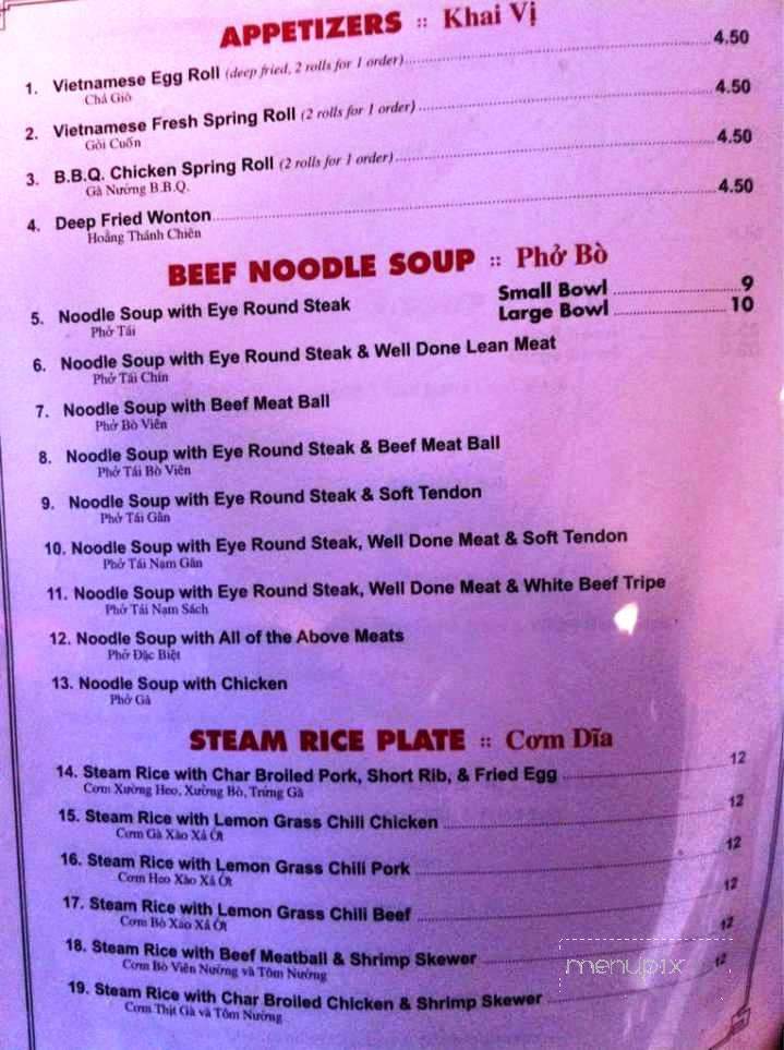 Pho Thanh & Cafe Inc - Coeur D'Alene, ID menu_pic
