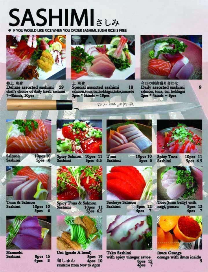 Sushimoto - Burnaby, BC menu_pic
