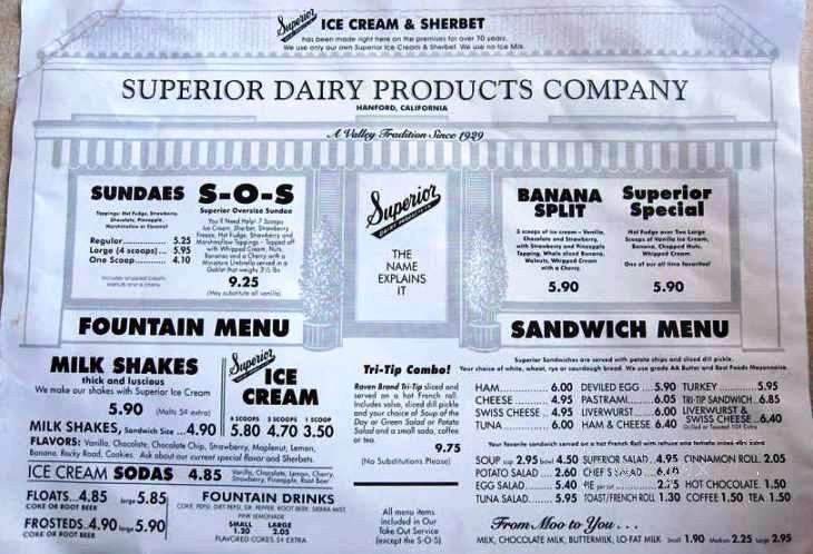 /178398/Superior-Dairy-Product-Co-Menu-Hanford-CA - Hanford, CA