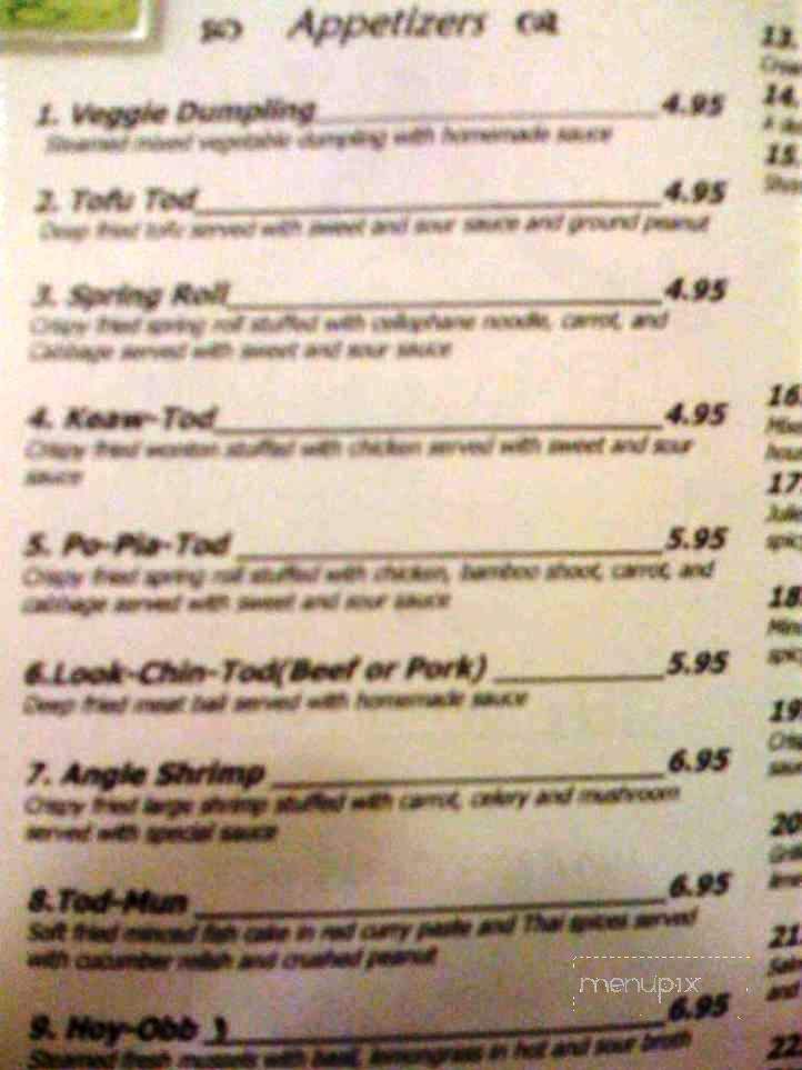 Tasty Thai - Queens, NY menu_pic