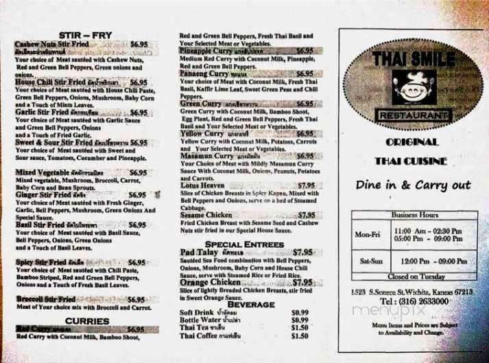 Thai Smile - Crested Butte, CO menu_pic