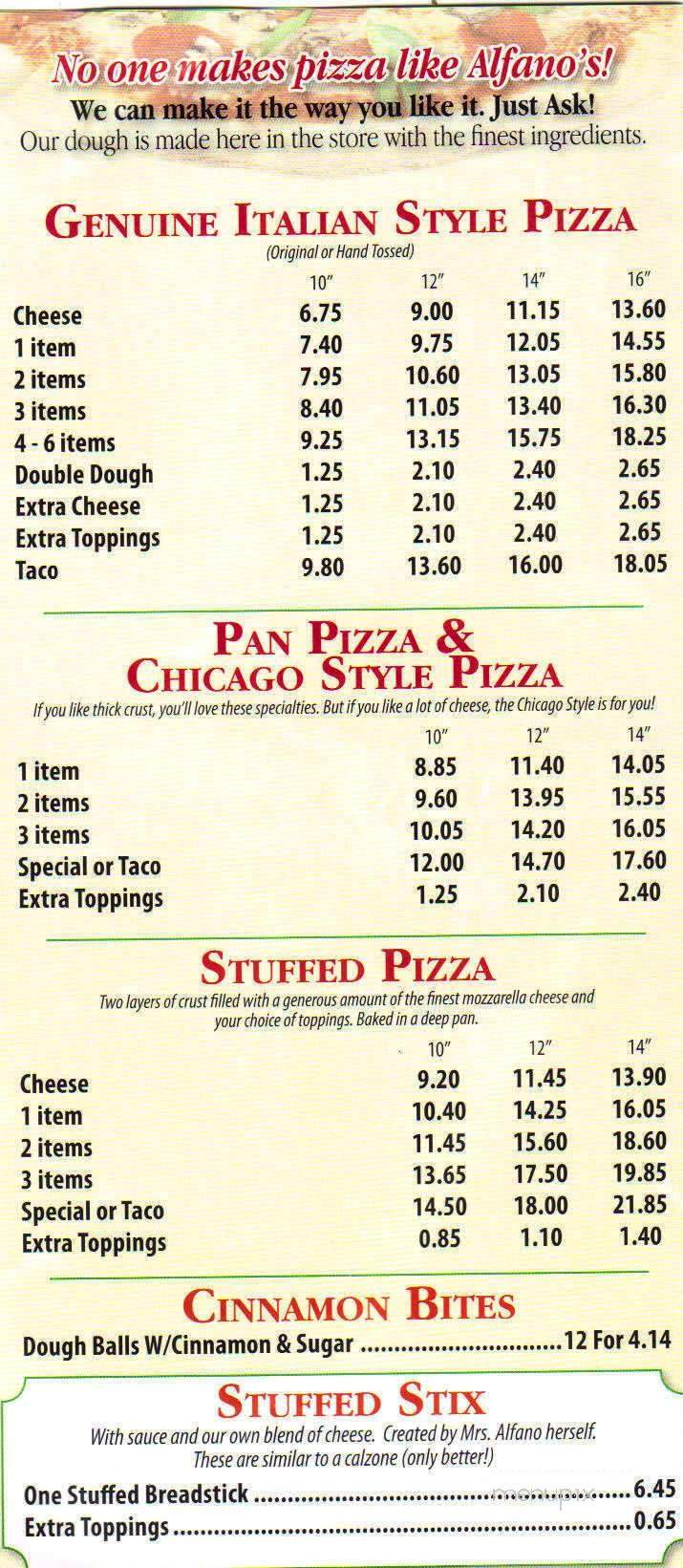 Alfano's Pizzeria - Knoxville, IL menu_pic