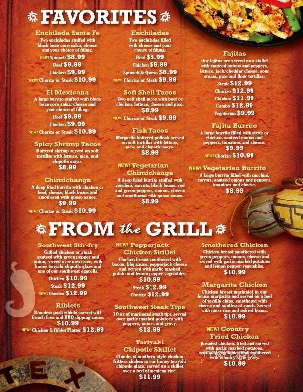Cervesas Southwest Grill - Newport, ME menu_pic