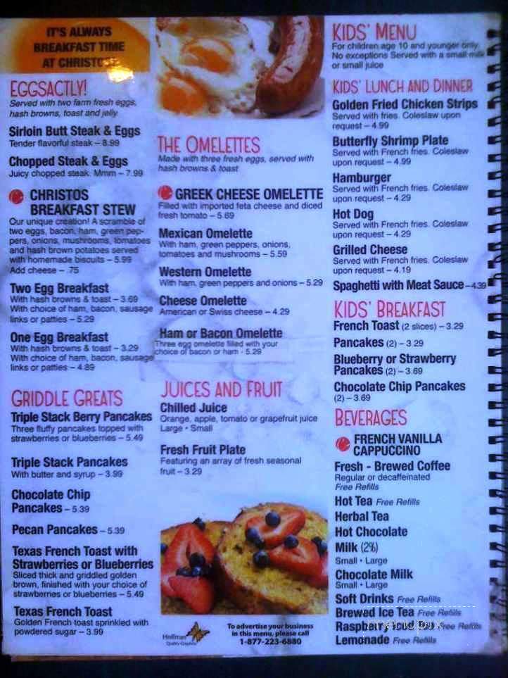 Christos Family Dining - Plymouth, IN menu_pic