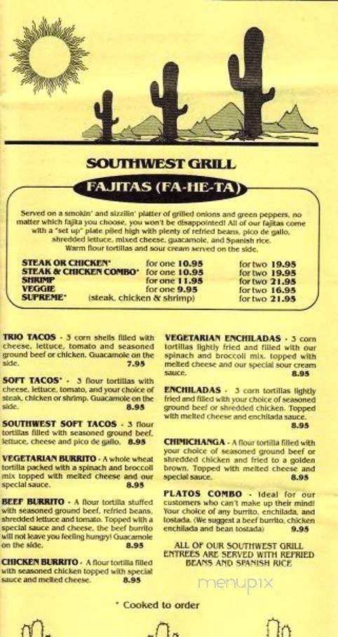Coyote Grill - West Bloomfield, MI menu_pic
