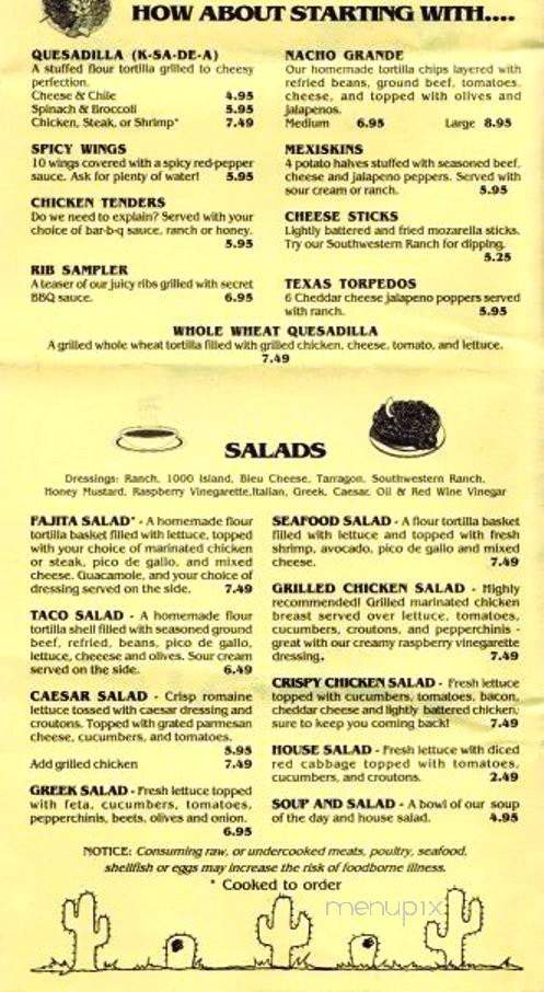 Coyote Grill - West Bloomfield, MI menu_pic