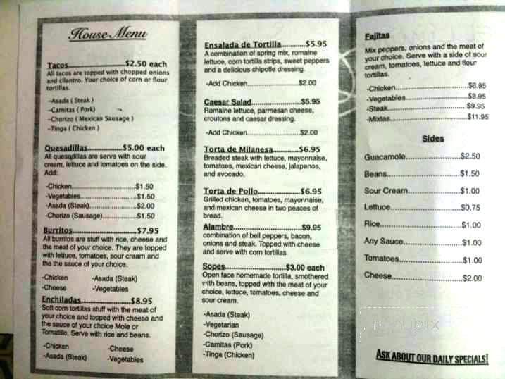 El Limon - Wayne, PA menu_pic