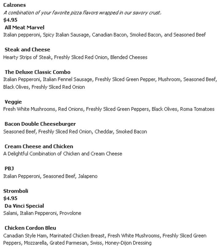 Leonardo's Pizza Villa - Harrison, AR menu_pic