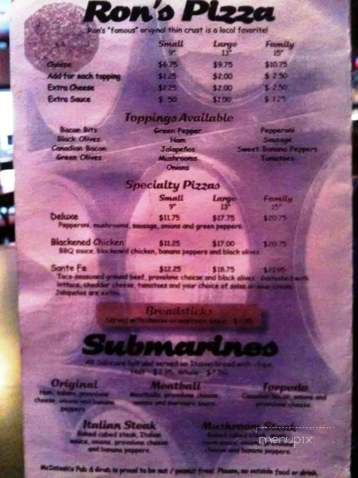 McIntosh's Pub n Grub - Bellbrook, OH menu_pic