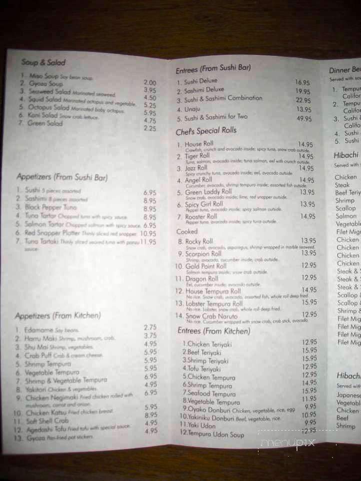 Nijiya Sushi Bar & Grill - Nacogdoches, TX menu_pic
