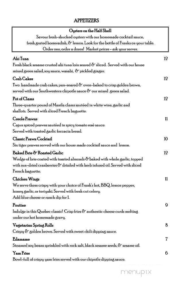 The WaterShed Grill - Squamish, BC menu_pic