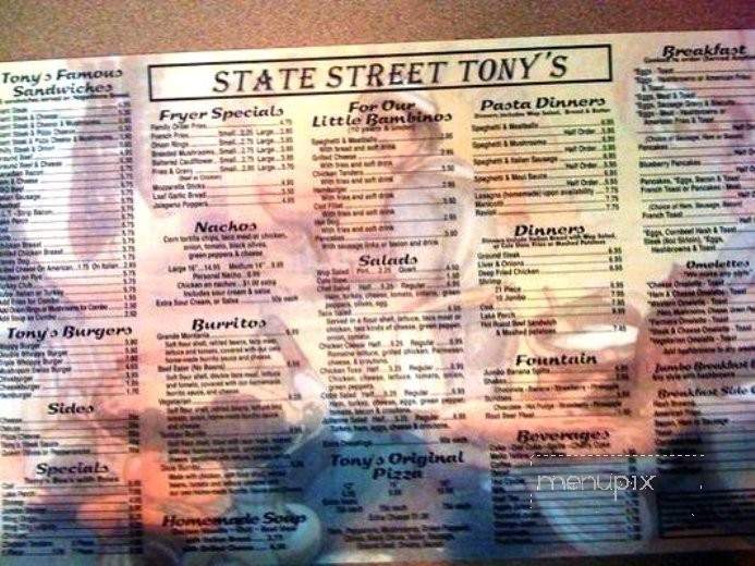Tony's Original Restaurant - Saginaw, MI menu_pic