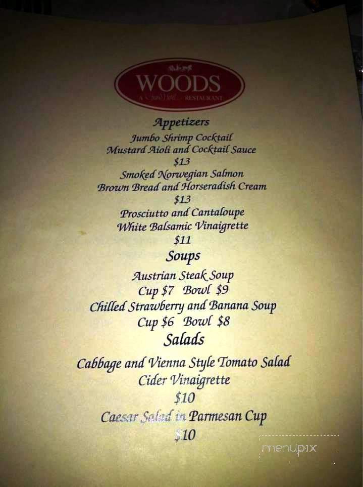 Wood Restaurant - Mackinac Island, MI menu_pic