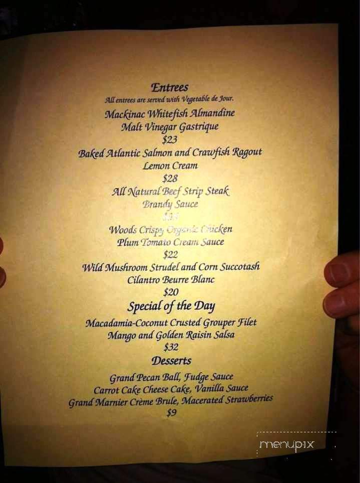 Wood Restaurant - Mackinac Island, MI menu_pic