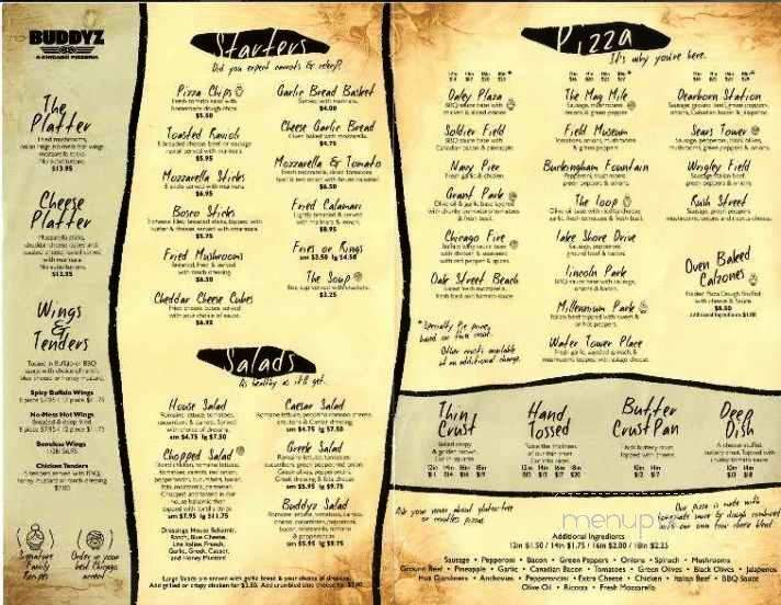 Buddyz A Chicago Pizzeria - Algonquin, IL menu_pic