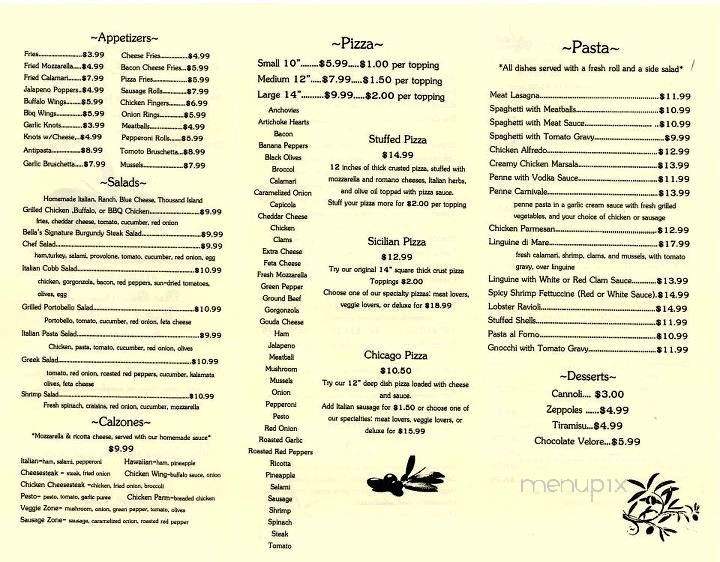 Bella Sicilia - Centre Hall, PA menu_pic