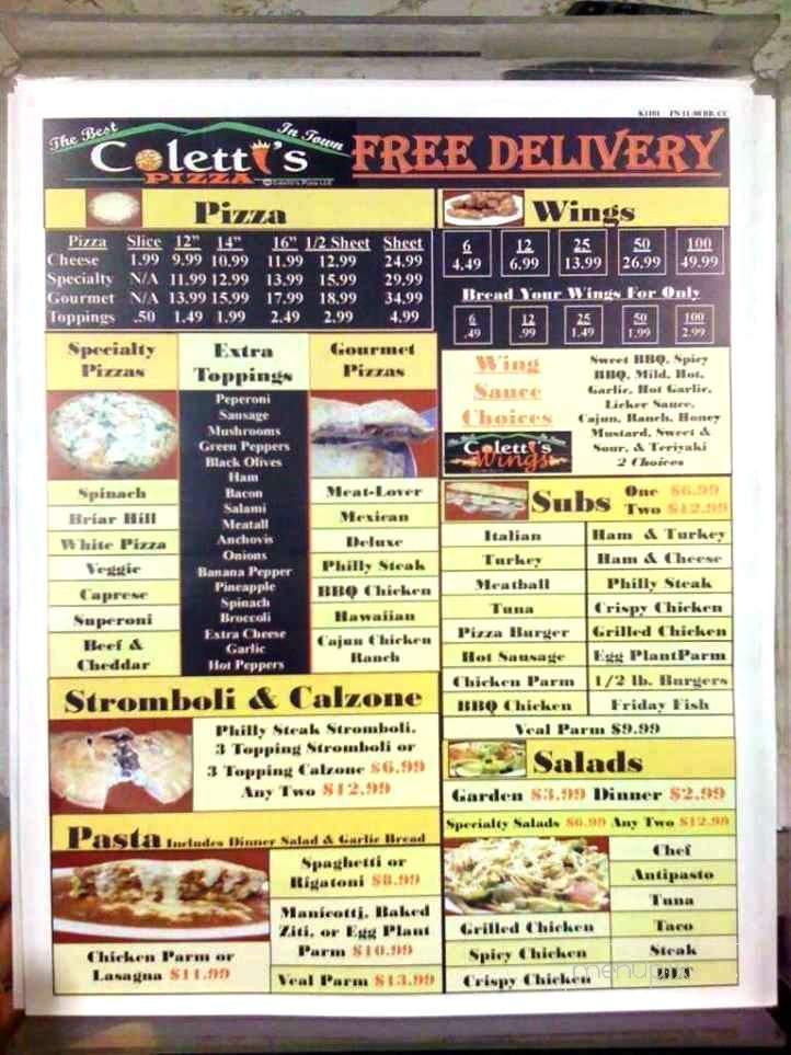 Coletti's Pizza - Niles, OH menu_pic