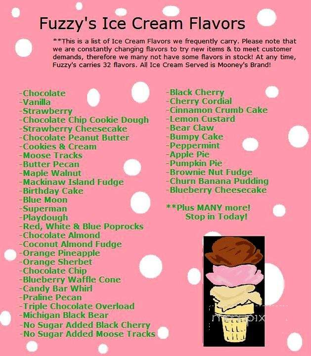 Fuzzy's - Saginaw, MI menu_pic