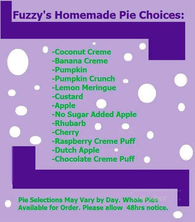 Fuzzy's - Saginaw, MI menu_pic