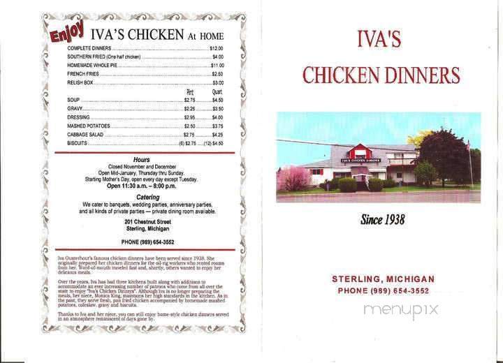 Iva's Chicken Dinners - Sterling, MI menu_pic